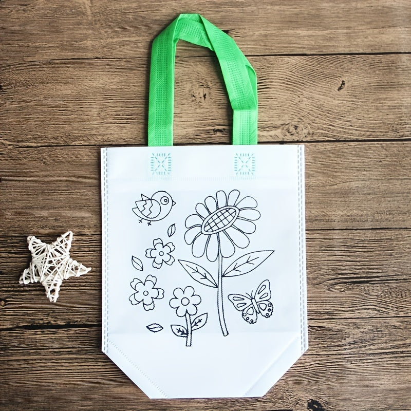 Non woven Graffiti Bag DIY Handbag Children's Hand painted Coloring Painting