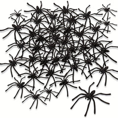 100pcs Halloween Spooky Plastic Spiders Scary Toy Kids Party Decor