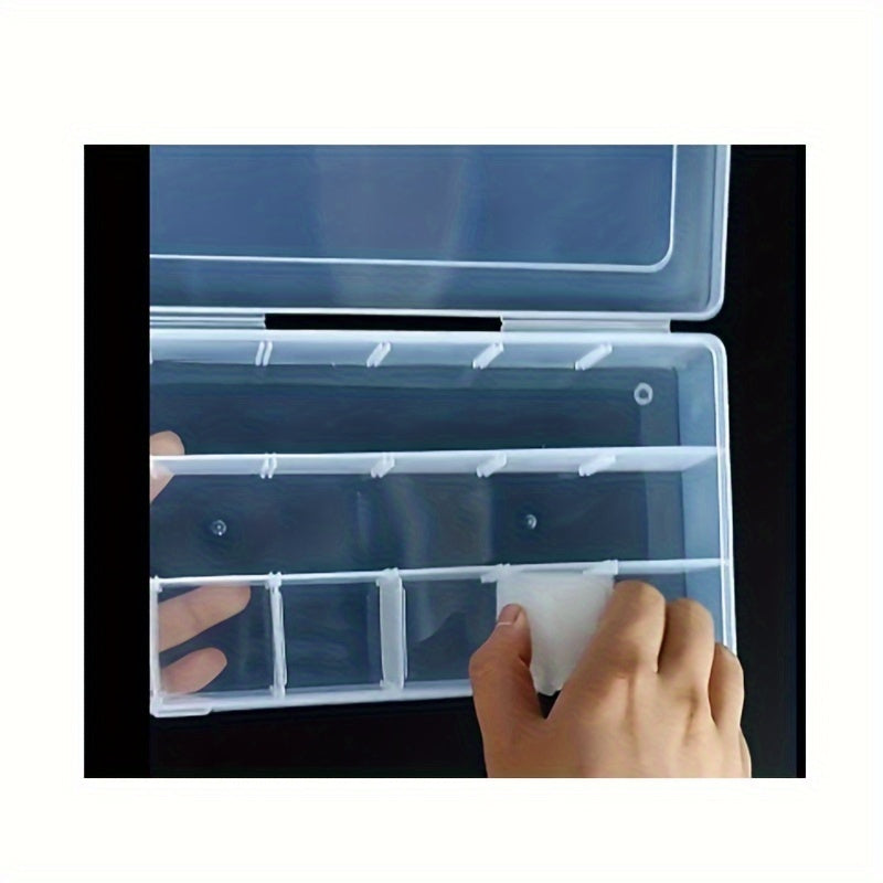 Clear Plastic Storage Box Organizer 18 Grids with Dividers