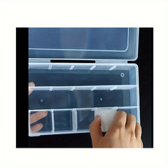Clear Plastic Storage Box Organizer 18 Grids with Dividers