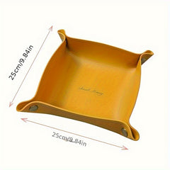 Nordic Style PU Leather Storage Tray Organizer