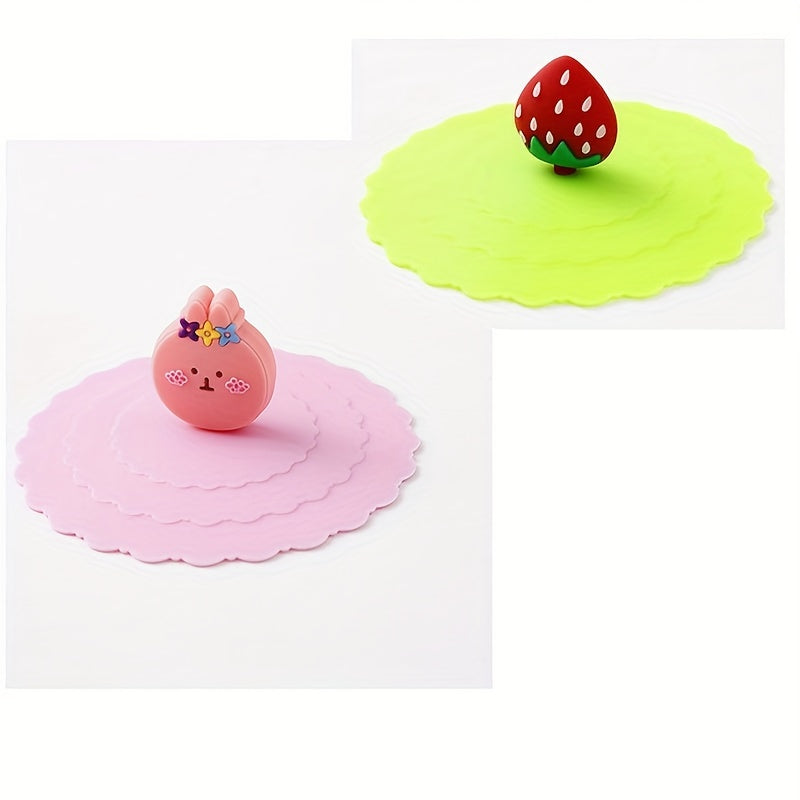 Cartoon Pattern Silicone Cup Cover Anti-leakage Dust-proof