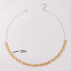 Golden Shell Inlaid Waist Chain Metal Women Boho Belly Chain