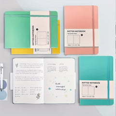 Macaron A5 Hardcover Dotted Line Notebook - Cyan Green