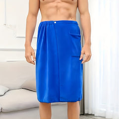 Men's Wearable Bath Towel Microfiber Elastic Band Soft Absorbent Shower Skirt