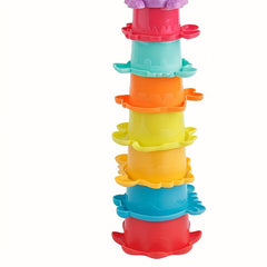 Kids Bath Toys Set - 12/16pcs Water Layer Cup Building Blocks Bathroom Bathing T