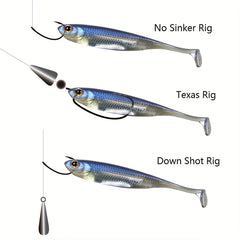 10pcs Paddle Tail Swimbaits Soft Plastic Lures for Bass Fishing