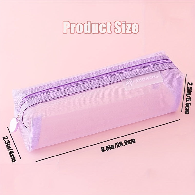 Transparent Pencil Bag Large Capacity Mesh Pen Case
