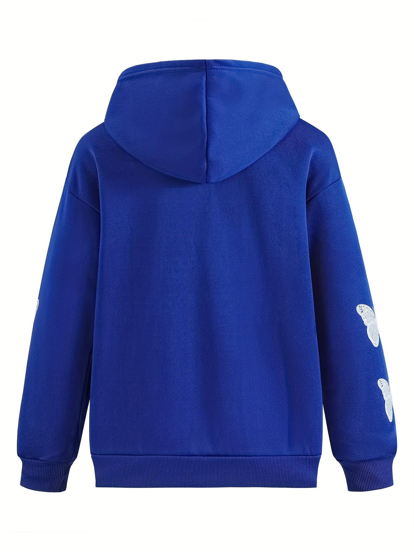 Butterfly Print Sweatshirt Y2K Zip Up Hoodie Casual Tops