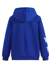 Butterfly Print Sweatshirt Y2K Zip Up Hoodie Casual Tops