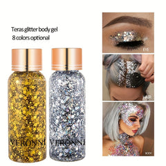 Mermaid Scale Sequins Body Glitter Gel for Party Makeup