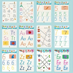 Reusable Writing Track Board for Kids 3-6 Years, Erasable Exercise Book