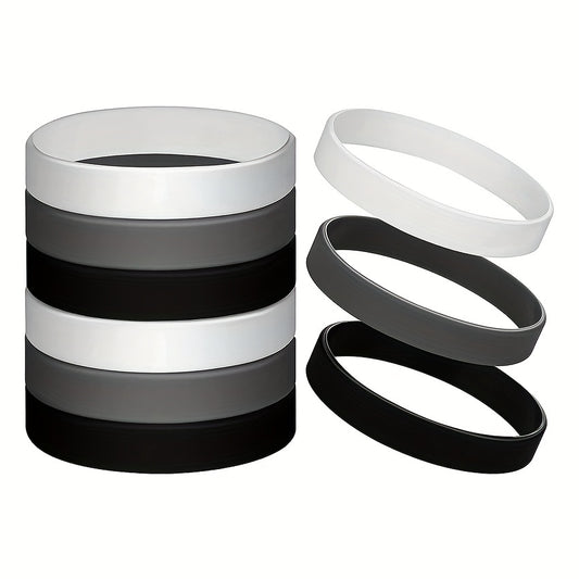 9-pc Durable Silicone Bracelet for Sports Fans - Stylish, Comfortable Wristband