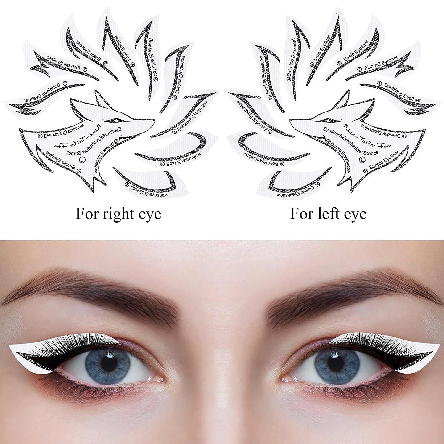Eyeliner Eyeshadow Sticker Self Adhesive Stencil 2 Sheets