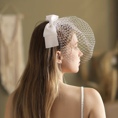 Satin Bowknot Mesh Head Piece Women's Hair Accessories