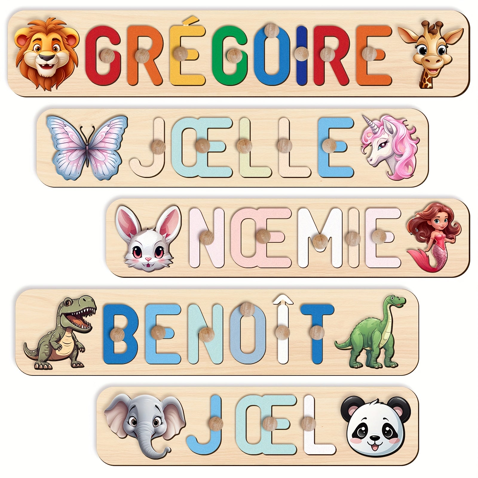 French Alphabet Puzzle with Animal Themes Educational Learning Toy