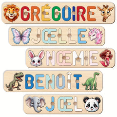 French Alphabet Puzzle with Animal Themes Educational Learning Toy