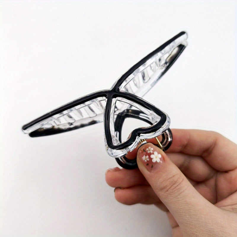 Heart Shape Cross Hair Claw Shark Claw Enamel Hair Clip
