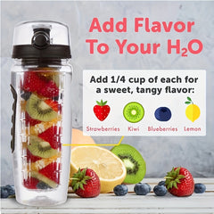 1L Sports Water Bottle with Fruit Infuser Easy to Clean