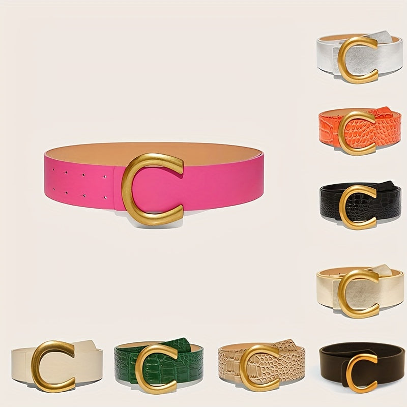 C Buckle Classic Belts Candy Wide Dress Belt