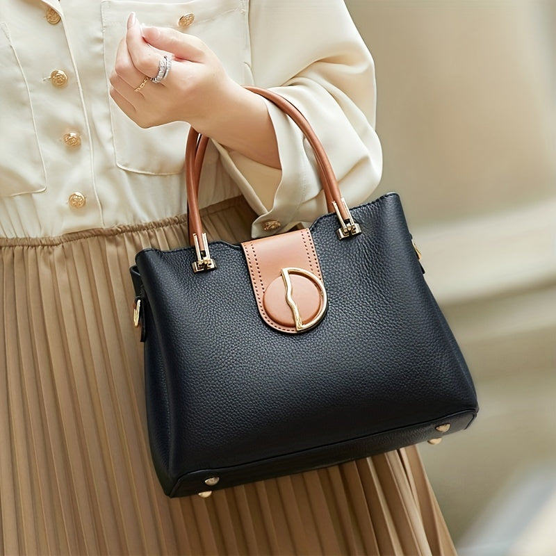 ZOOLER Buckle Decor Handbag Leather Crossbody Bag Women's