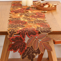 Fall Series Table Runner Thanksgiving Theme Polyester Tablecloth Maple Leaf