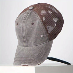 Vintage Distressed Washed Cap Mesh Board Hat for Boys Girls
