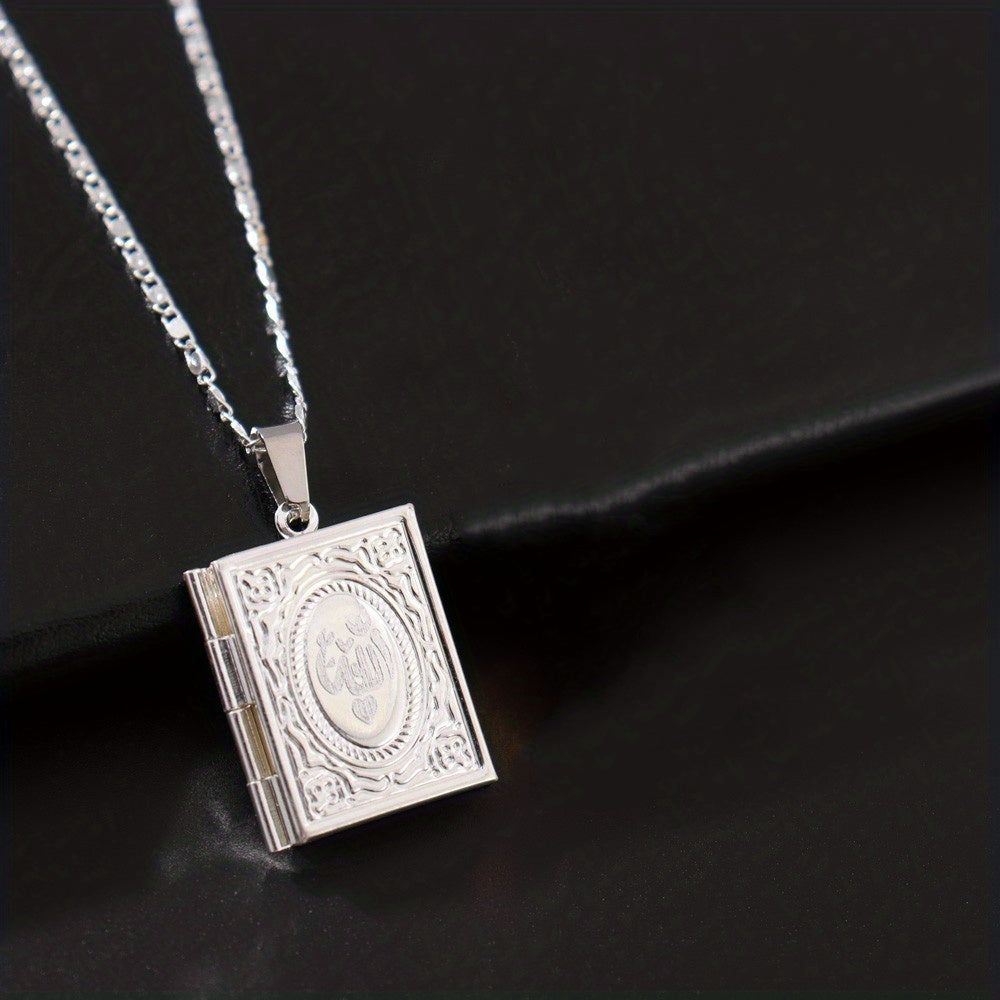 Men's Photo Box Pendant Necklace Casual Jewelry Plated