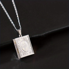 Men's Photo Box Pendant Necklace Casual Jewelry Plated
