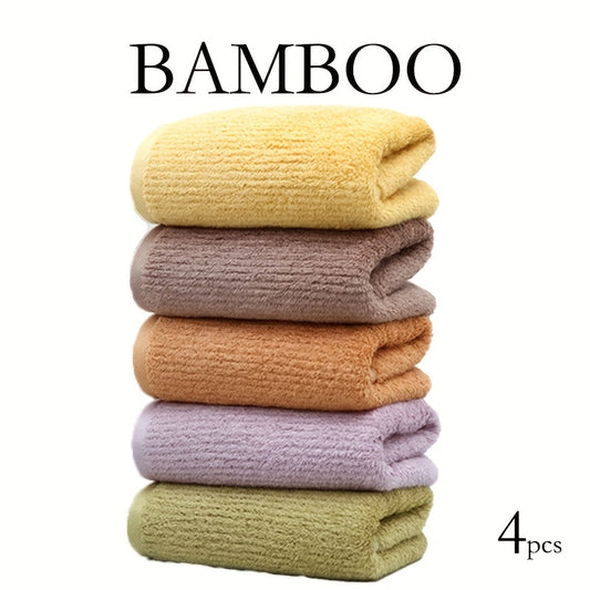 4pcs Bamboo Hand Towels Natural Hypoallergenic Soft Hand Towels Set