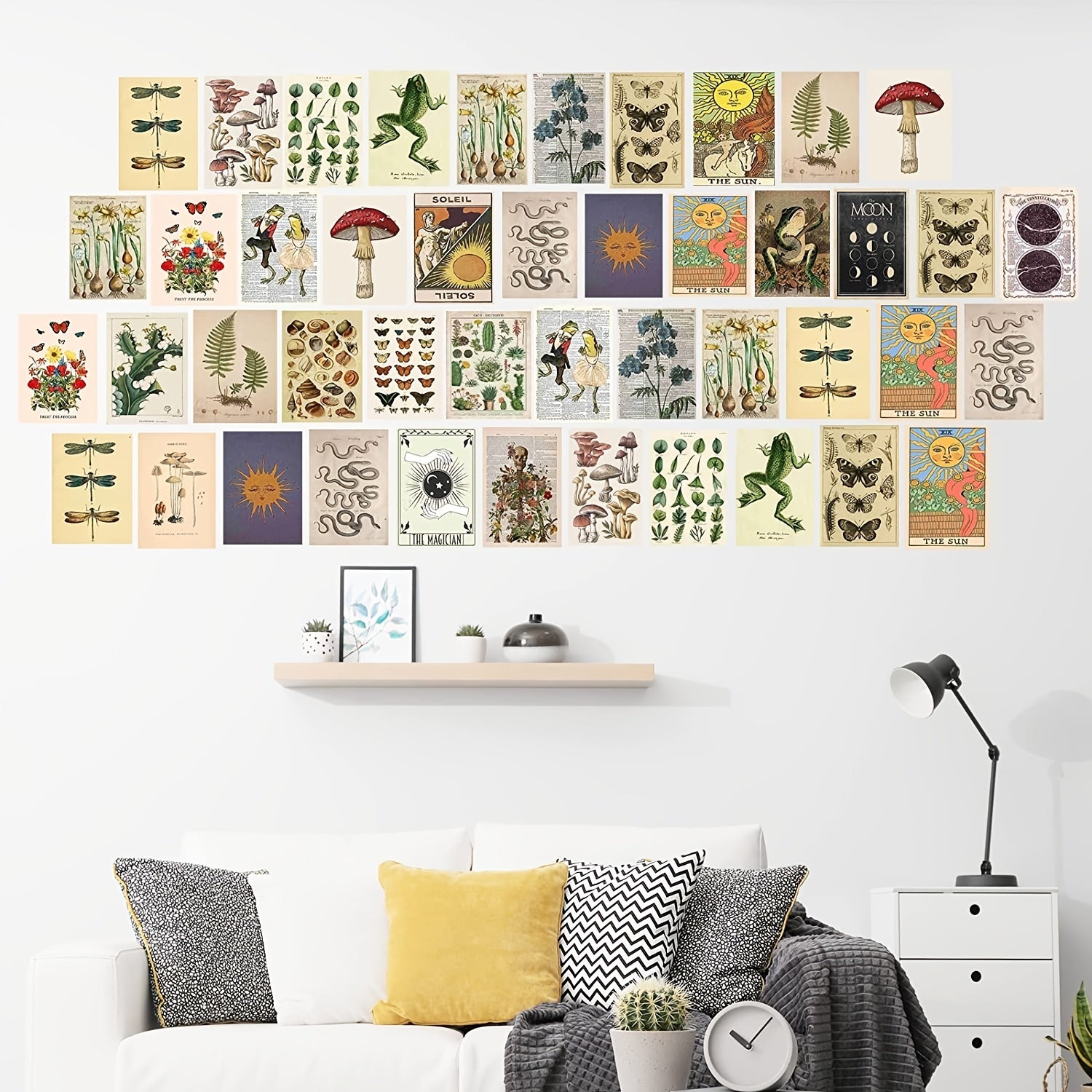 50pcs Retro Wall Collage Kit Small Posters Photo Collection Bedroom Decor