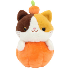 XL Pumpkin Cat Plush Toy Halloween Soft Stuffed Kitten Fluffy Body Plush Animal