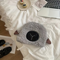 Sheep Ear Plush Beanie Warm Fisherman Hat for Winter