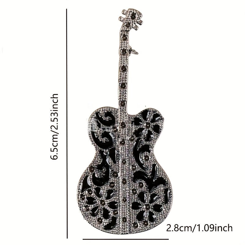 Men's Vintage Guitar Violin Brooch Instrument Pin Badge