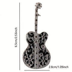 Men's Vintage Guitar Violin Brooch Instrument Pin Badge