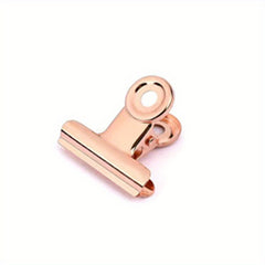 15pcs Rose Golden 22mm Round Stainless Steel Stationery Clip Set
