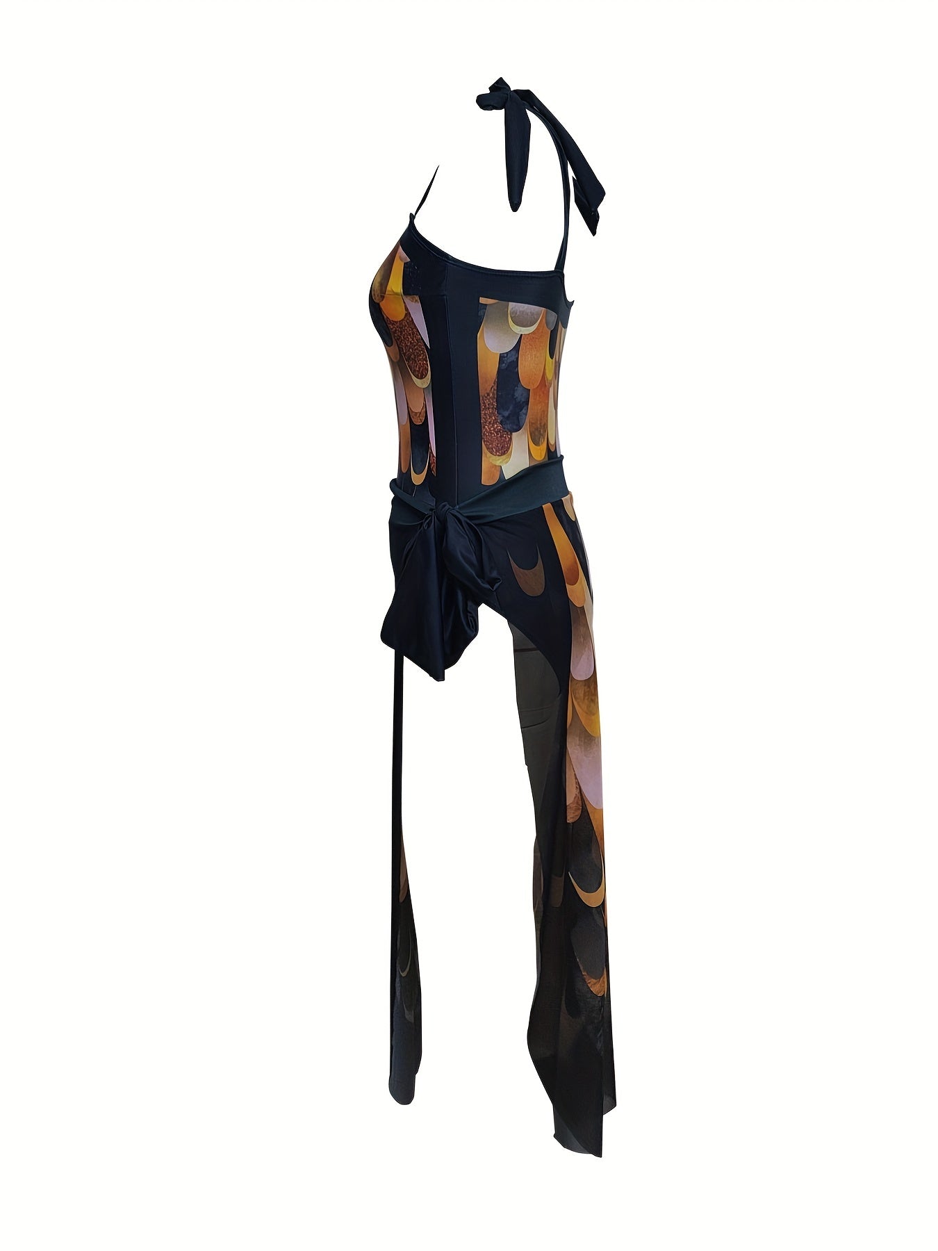 Two Piece Swimsuit Tummy Control With Cover Up Skirt Women's Swimwear