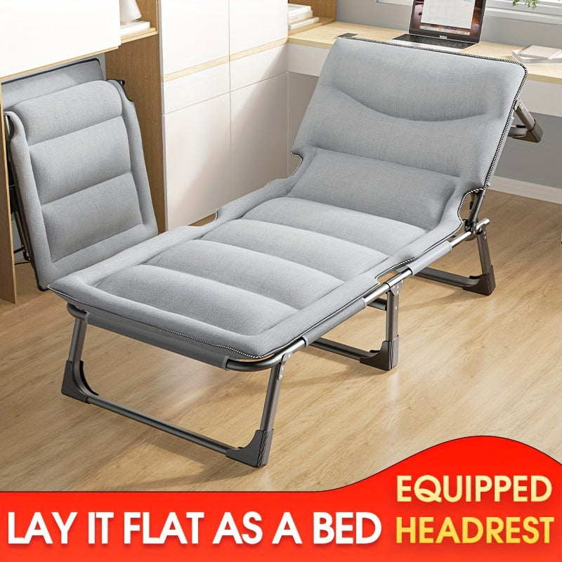 Outdoor Folding Bed Single Bed Adjustable Lounger for Office Nap