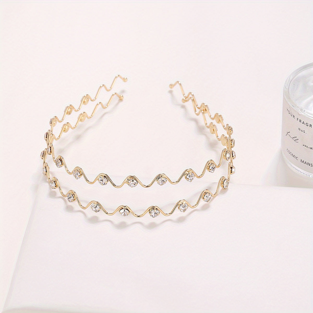 Wavy Rhinestone Head Hoop Hair Accessories for Women Girls