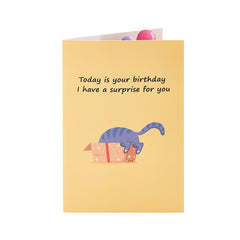 Funny Cat Happy Birthday Pop Up Card For Parents Friends Siblings
