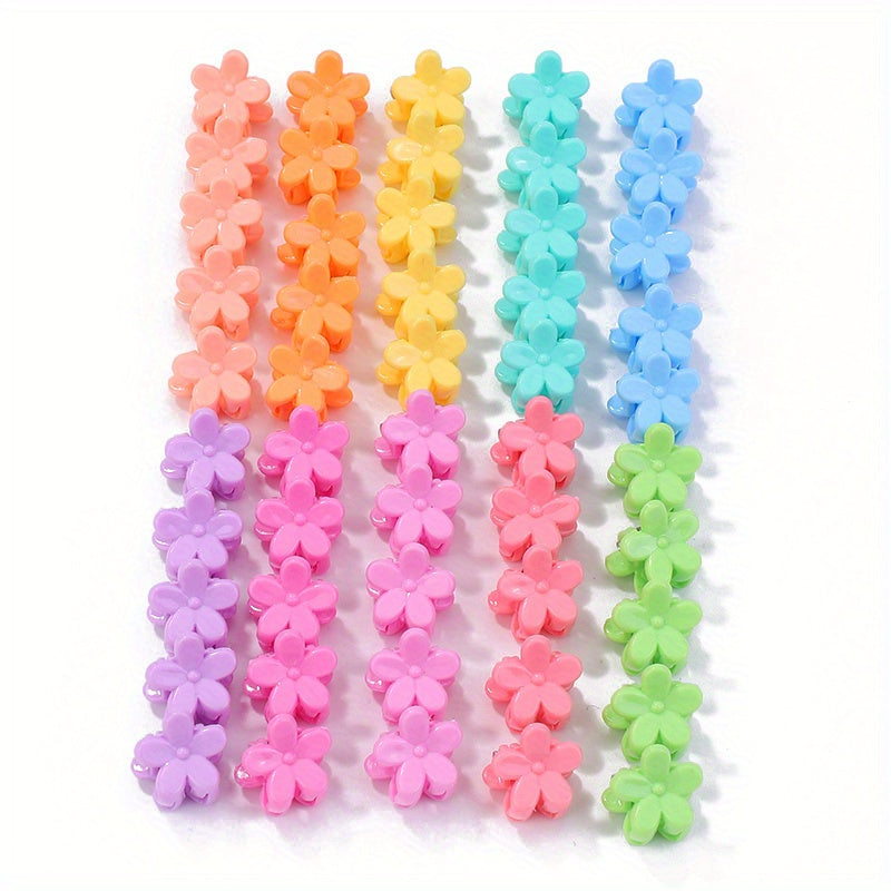 50pcs Mini Flowers Hair Clip Set for Baby Girls
