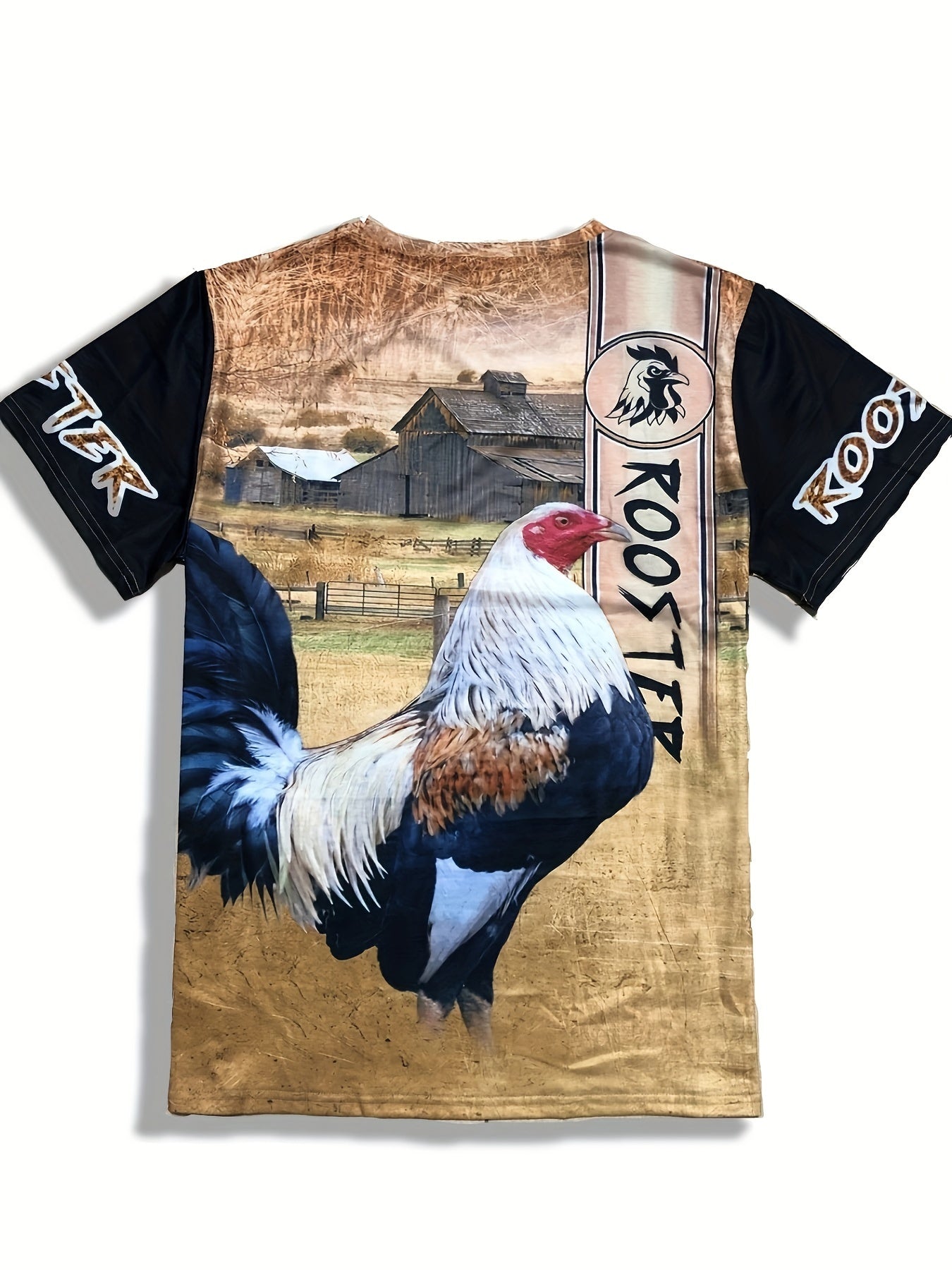 Men's Rooster Graphic T Shirt 3D Digital Print Active Slightly Stretch Tee