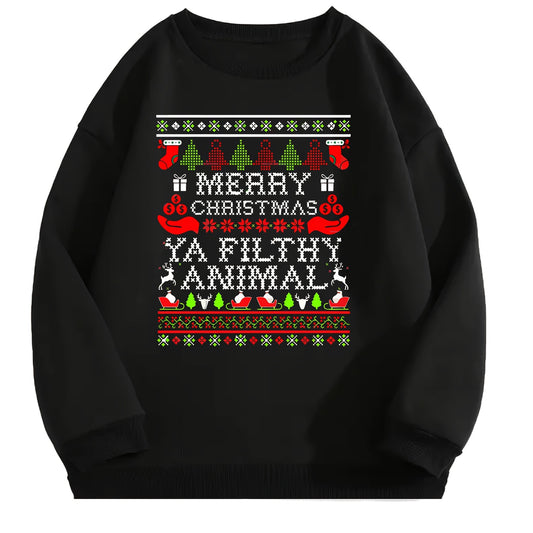 Christmas Print Men's Crew Neck Long Sleeve Sweatshirt Casual Wear