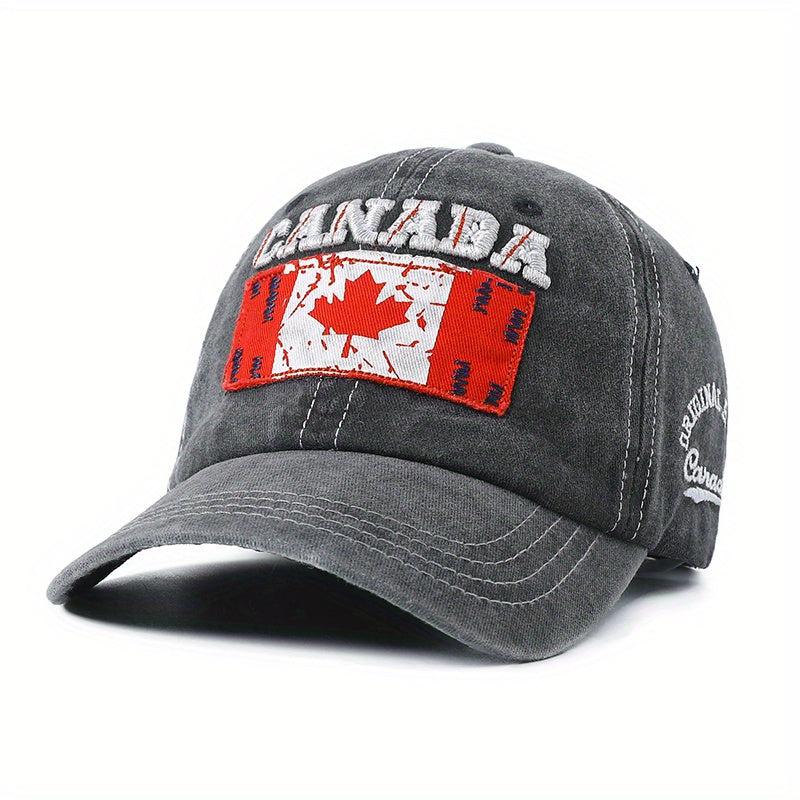 Red Flag Pattern Casual Style Baseball Cap With Red Embroidered Letters
