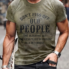 Old People Pattern Print Men's Short Sleeve Comfy T-shirt