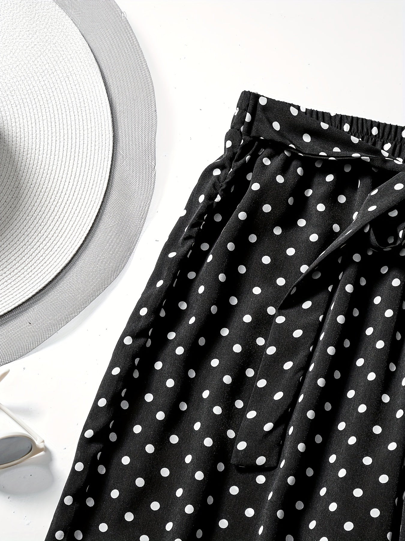  Polka Dot Wide Leg Pants