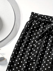  Polka Dot Wide Leg Pants