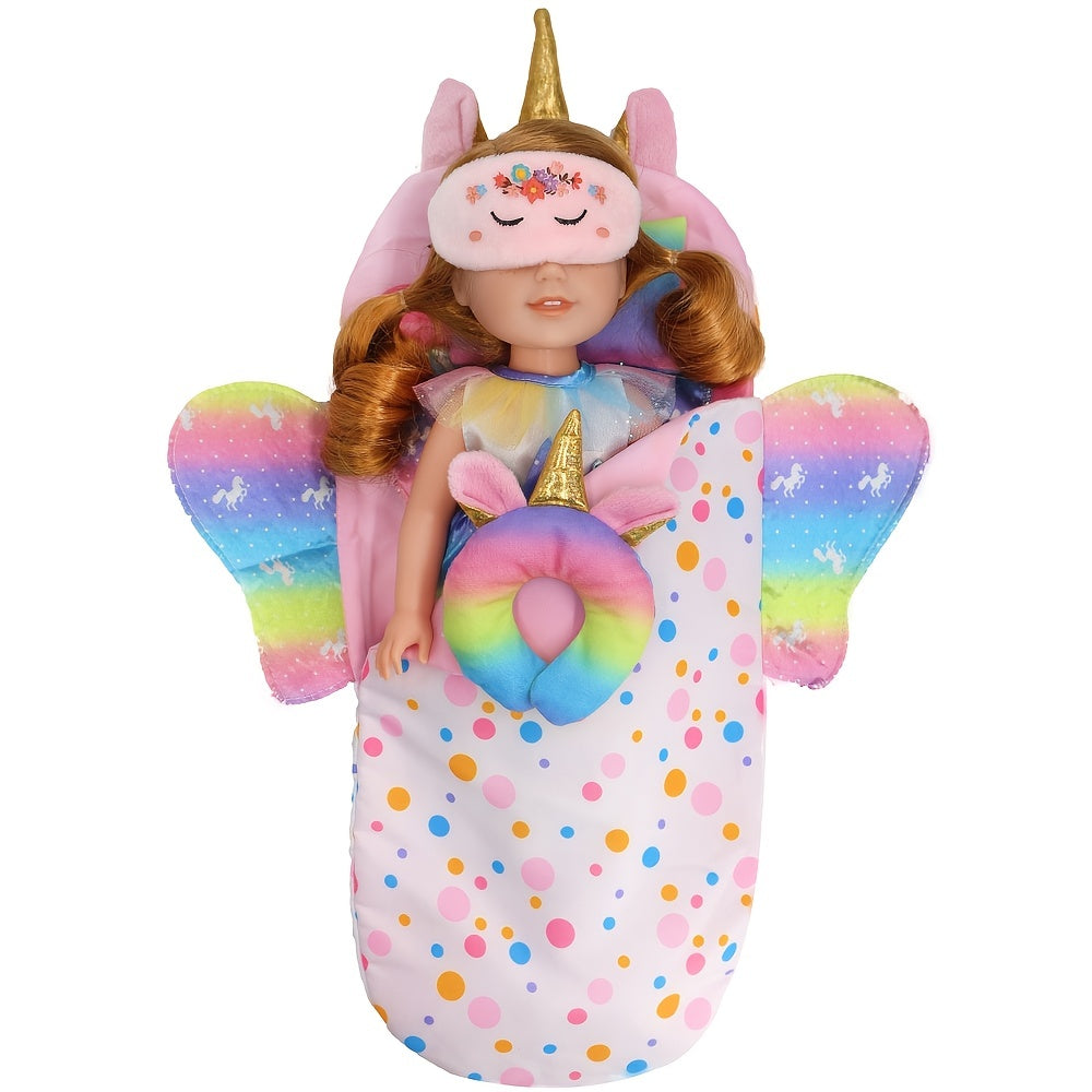 Baby Doll Costume Unicorn Rainbow Sleeping Bag With Eye Mask
