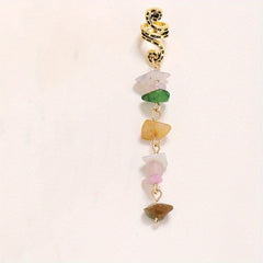 Braided Spiral Hair Ring Natural Stone Pendant Dreadlock Retro Hair Clip