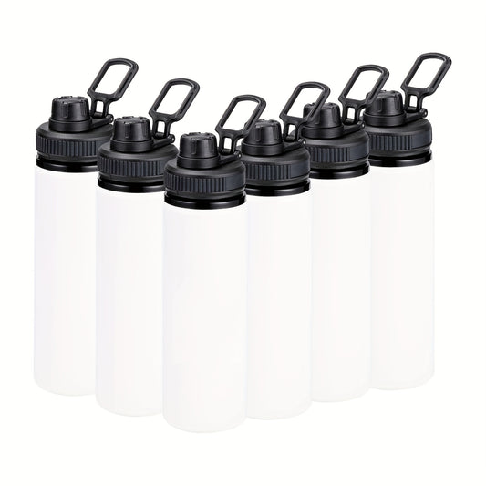 6pcs Reusable 750ml Aluminum Water Bottles Lightweight Leakproof